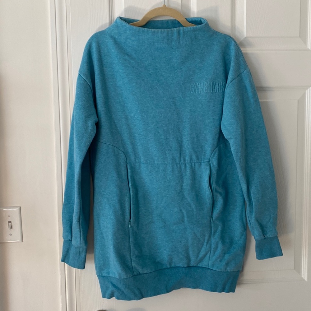 GYMSHARK Teal Pullover Sweatshirt
